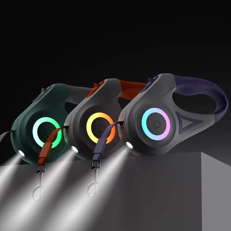 LumiLeash™ LED Pet Leash – Built-In Flashlight for Safe Night Walks