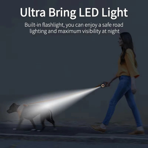 LumiLeash™ LED Pet Leash – Built-In Flashlight for Safe Night Walks