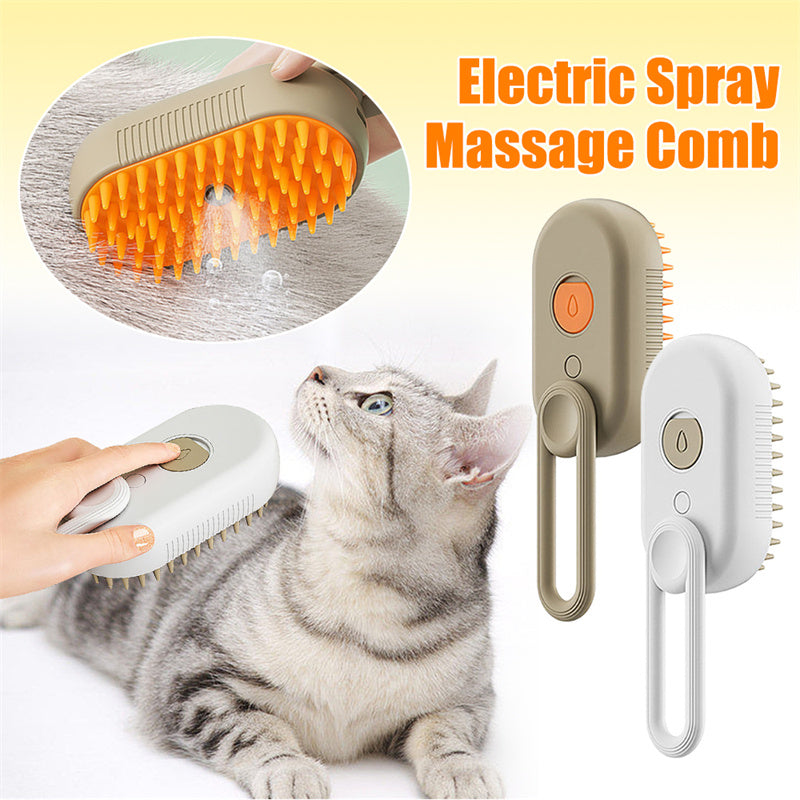 SteamGroom™ 3-in-1 Pet Steam Brush – Deshedding, Detangling & Anti-Static Grooming Tool for Dogs & Cats