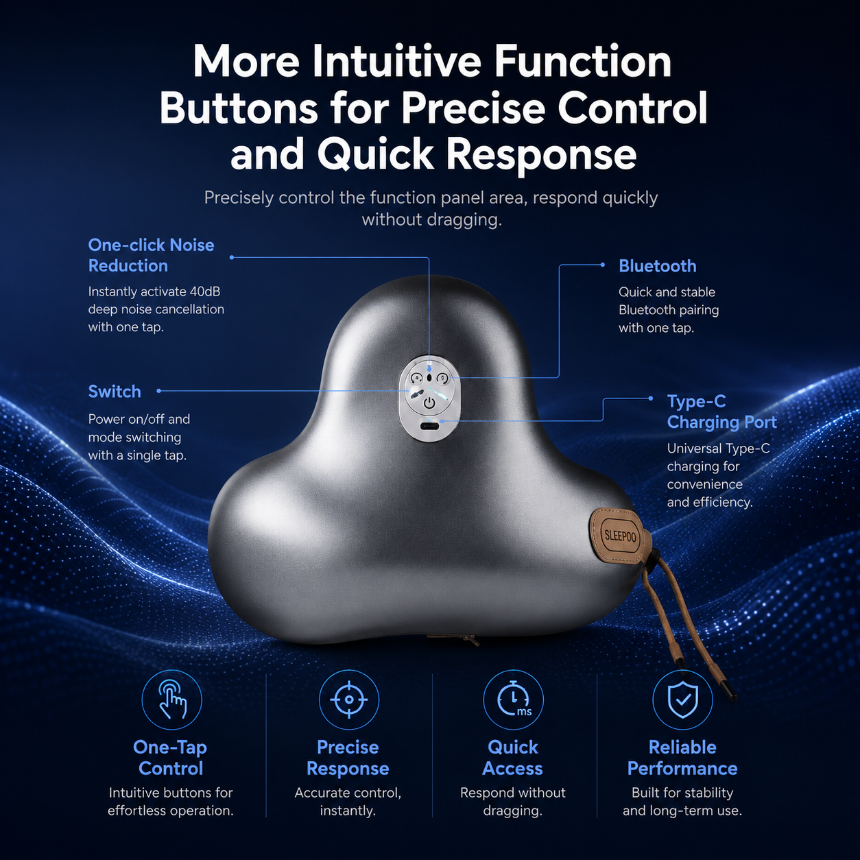 Sleep Elf Smart Bluetooth Massage Pillow