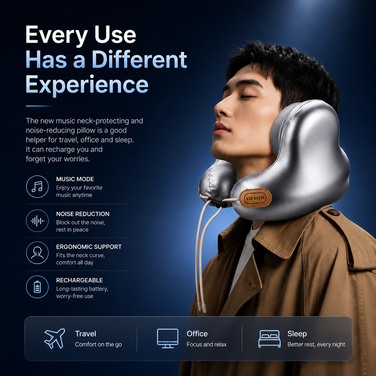 Sleep Elf Smart Bluetooth Massage Pillow
