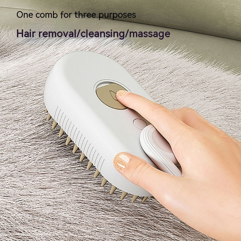 SteamGroom™ 3-in-1 Pet Steam Brush – Deshedding, Detangling & Anti-Static Grooming Tool for Dogs & Cats
