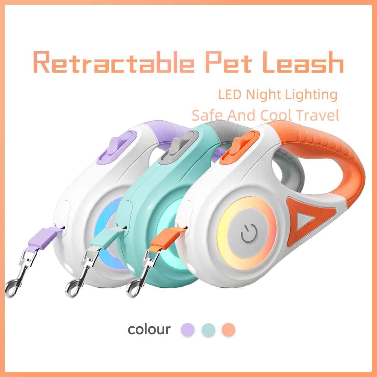 LumiLeash™ LED Pet Leash – Built-In Flashlight for Safe Night Walks