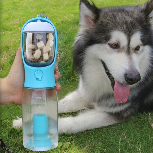 3-in-1 Portable Pet Travel Bottle – Water, Food & Waste Bag Dispenser