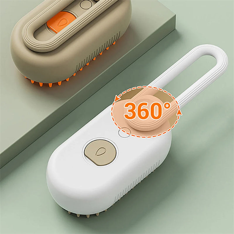 SteamGroom™ 3-in-1 Pet Steam Brush – Deshedding, Detangling & Anti-Static Grooming Tool for Dogs & Cats